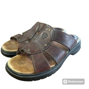 Ariat brown leather slide sandals 6
